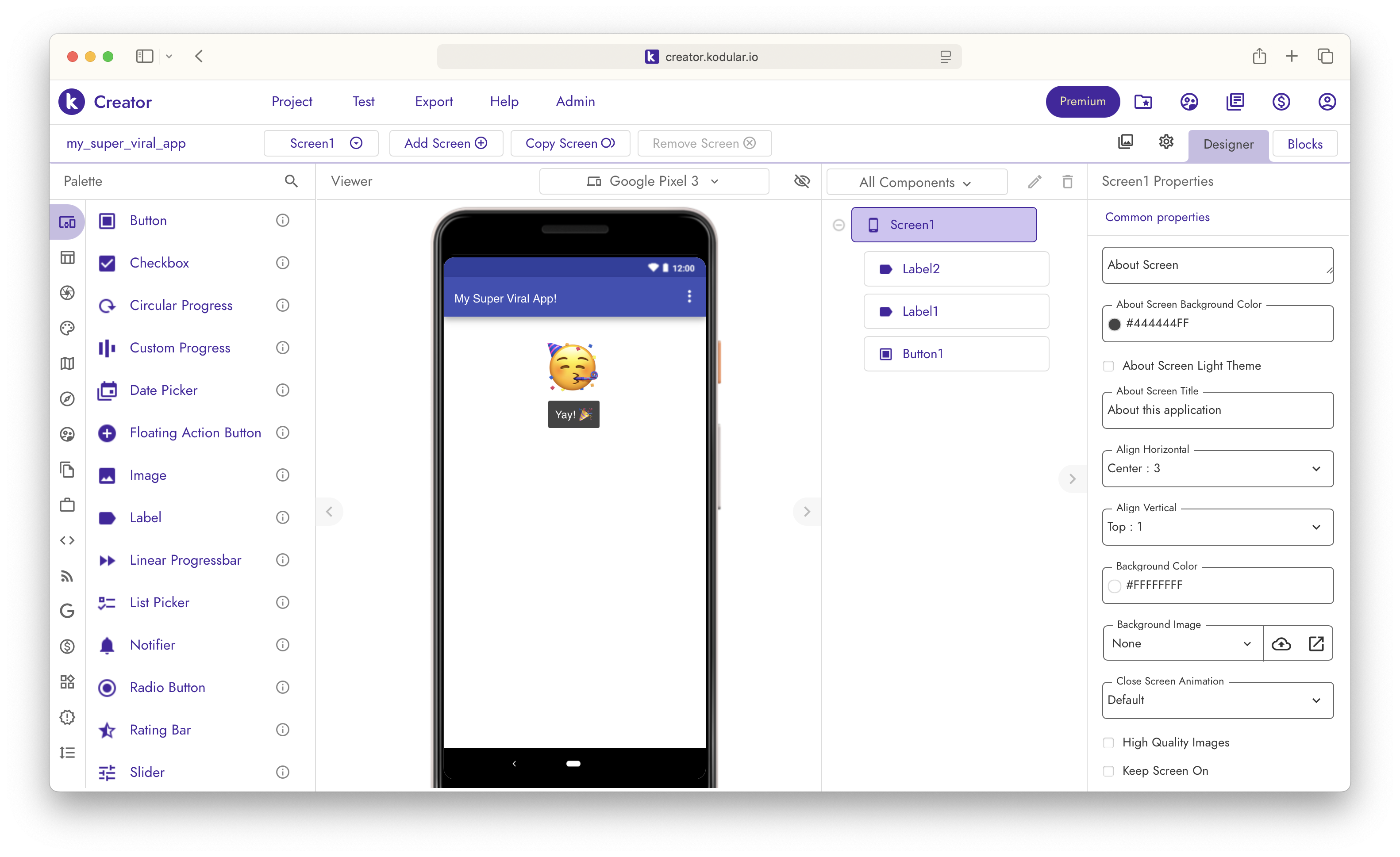 Kodular Creator Interface
